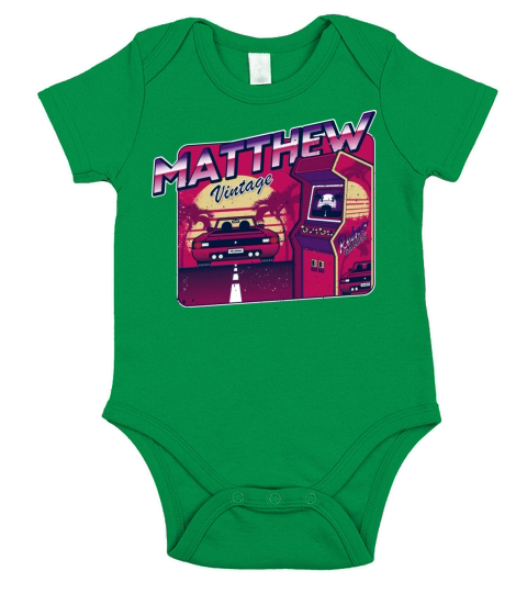 Matthew - Personalized Vintage Gamer 80s 90s Short Sleeve Baby One-Piece