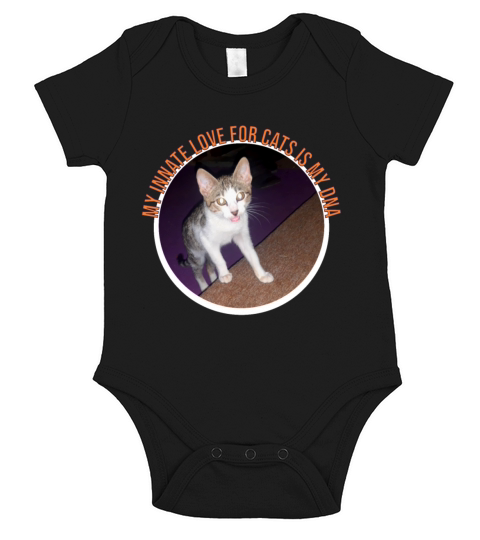 My innate love for cats is my DNA Short Sleeve Baby One-Piece