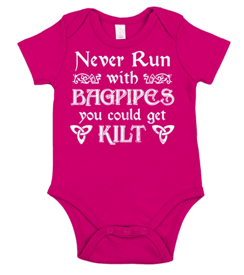 Never Run With Bagpipes You Could Get Kilt For A Short Sleeve Baby One-Piece