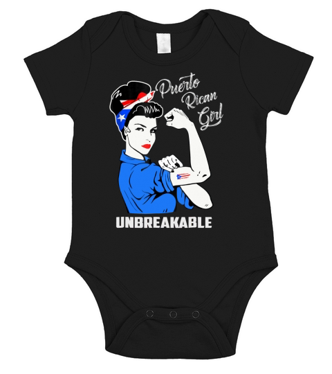 Puerto Rican Strong Girl Unbreakable shirt Short Sleeve Baby One-Piece
