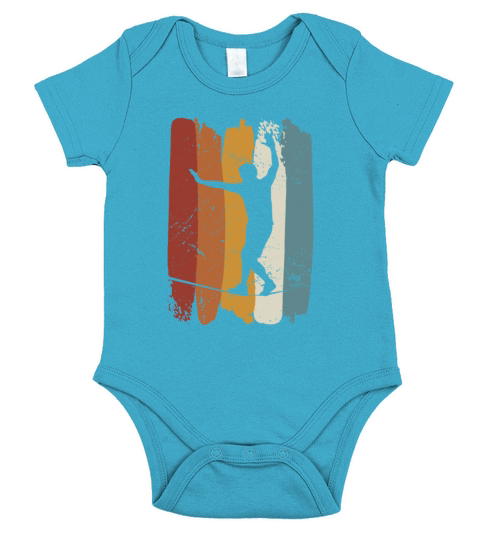 Retro vintage Slackline Short Sleeve Baby One-Piece