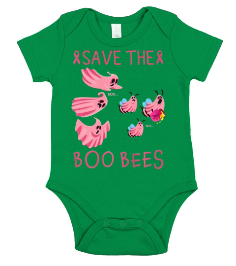 Save The Boo Bees Halloween Pink Breast Cancer Short Sleeve Baby One-Piece
