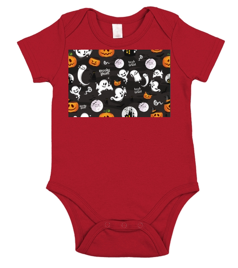 Scary Halloween vector Pattern Short Sleeve Baby One-Piece