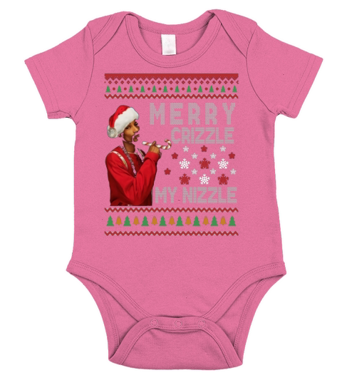 SNOOP DOGG MERRY CRIZZLE MY NIZZLE CHRISTMAS Short Sleeve Baby One-Piece