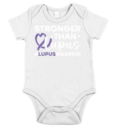 Stronger Than Lupus Awareness Autoimmune Disease Short Sleeve Baby One-Piece