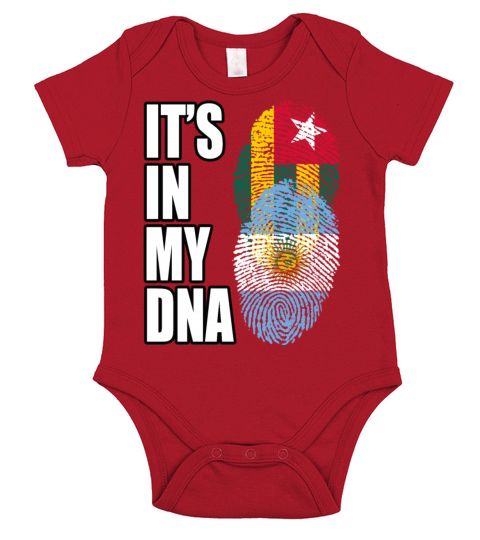 Togolese And Argentinian Mix Heritage DNA Flag Short Sleeve Baby One-Piece