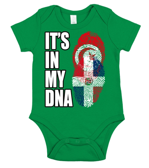 Tunisian And Dominican Mix Heritage DNA Flag Short Sleeve Baby One-Piece