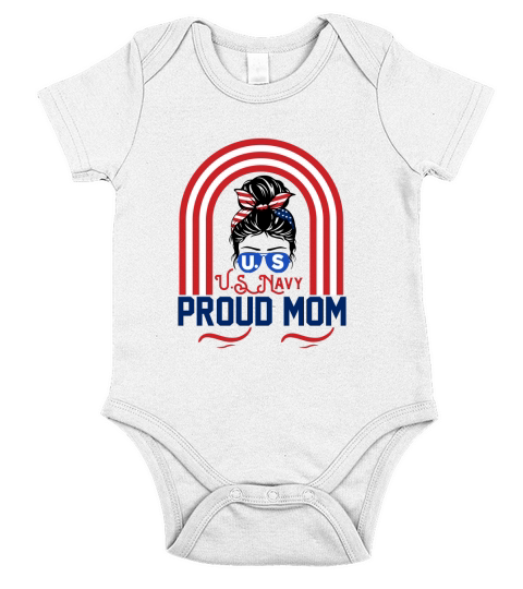 U.S Navy Proud Mom Veteran Short Sleeve Baby One-Piece