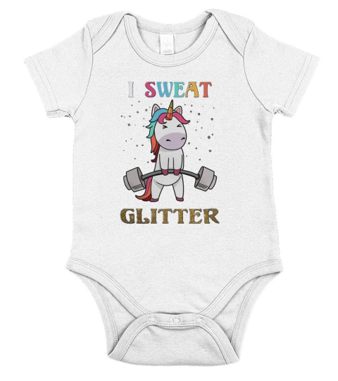 Unicorn - I Sweat Glitter - Bella Flowy Tank Short Sleeve Baby One-Piece