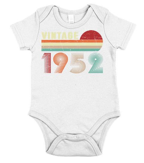 Vintage 1952 Men Women 70 Years Old 70th Birthday Short Sleeve Baby One-Piece