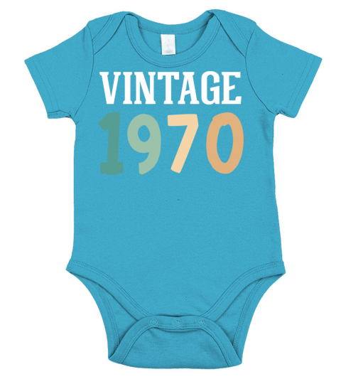 Vintage 1970 52nd Birthday Short Sleeve Baby One-Piece