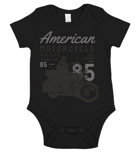 Vintage American Motorcycle Short Sleeve Baby One-Piece
