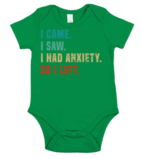 Vintage I Came I Saw I Had Anxiety So I Left Funny Short Sleeve Baby One-Piece