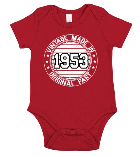 Vintage Made In 1953 Original Part Birthday 1953 Short Sleeve Baby One-Piece