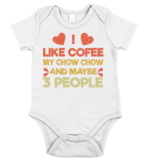 Vintage Pet Dog Like Coffee Love Chow Chow Short Sleeve Baby One-Piece