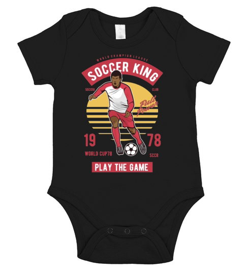 Vintage Soccer King Short Sleeve Baby One-Piece