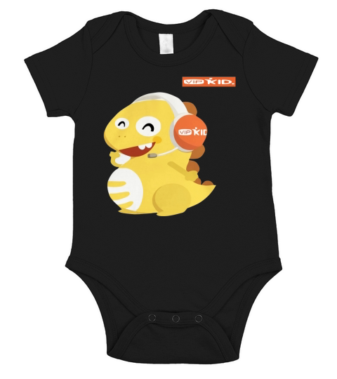 VIPKID Headset Dino TShirt orange Short Sleeve Baby One-Piece