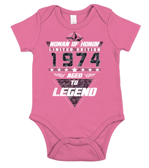 Woman of Honor 1974 Birthday Gift Women Camouflage Short Sleeve Baby One-Piece