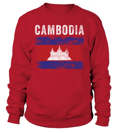 Cambodia Flag Distressed Cambodian Flag Sweatshirt Unisex