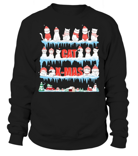 Cat X mas Funny Cat Lovers Christmas Gift Sweatshirt Unisex
