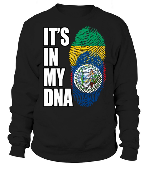 Gambian And Belizean Mix Heritage DNA Flag Sweatshirt Unisex