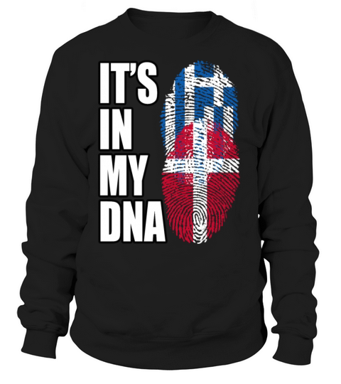 Greek And Danish Mix Heritage DNA Flag Sweatshirt Unisex