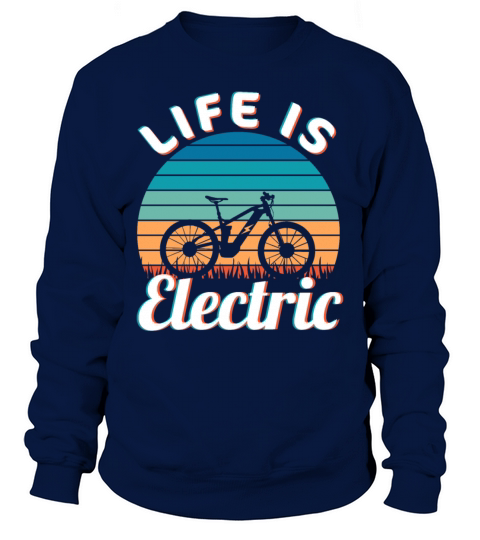 Life is Electric Vintage Ebike Sunset Sweatshirt Unisex