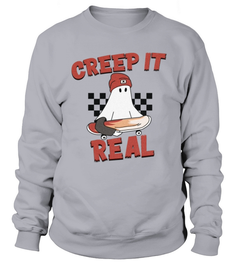 Retro Halloween Creep it Real Vintage Ghost Hallow Sweatshirt Unisex