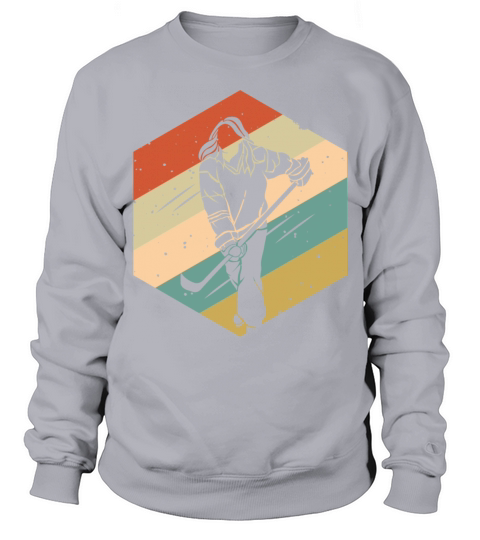 Retro Vintage Ice Hockey Women Girls Sweatshirt Unisex