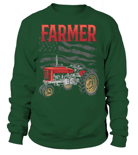 Vintage Farmer USA Flag Farm Barn Tractor Rancher Sweatshirt Unisex