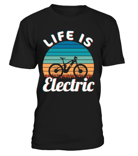 Life is Electric Vintage Ebike Sunset T-Shirt Unisex