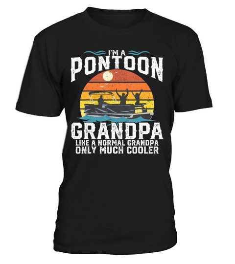 Mens Pontoon Grandpa Captain Retro Funny Boating Fathers Day Gift T-Shirt T-Shirt Unisex