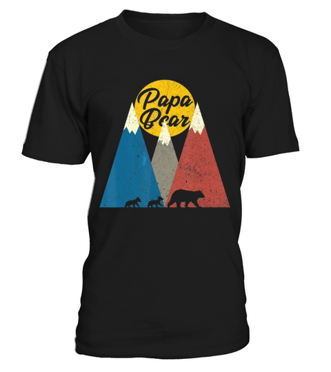 Mens Unique Papa Bear Two Cubs  Cute Twin Dad Fathers Day Gift T-Shirt T-Shirt Unisex
