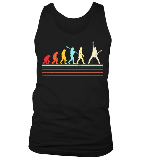 Funny Guitar Shirt Retro Vintage Evolution Of Man Tank Top Unisex
