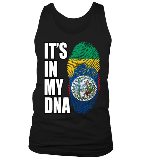 Gambian And Belizean Mix Heritage DNA Flag Tank Top Unisex
