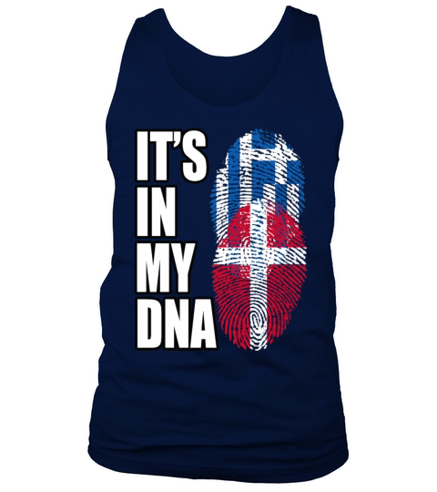 Greek And Danish Mix Heritage DNA Flag Tank Top Unisex