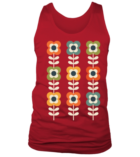 Mod Flowers in Retro Colors on Charcoal Tank Top Unisex