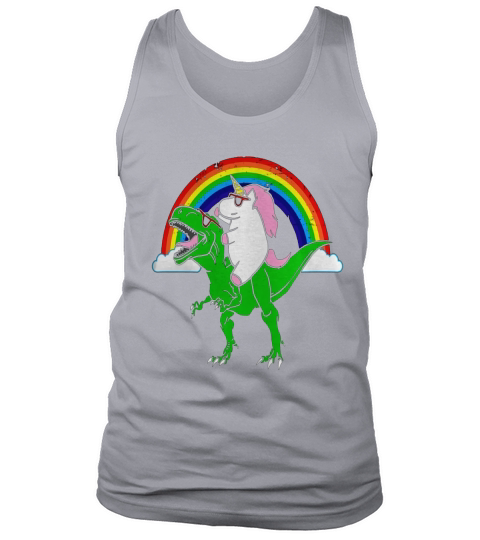 Party Dinosaur TRex with an Unicorn Shirt Tank Top Unisex
