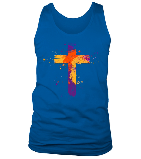Retro Vintage Color Splash Cross Tank Top Unisex