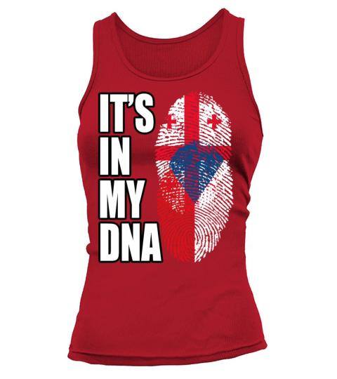 Georgian And Czech Mix Heritage DNA Flag Tank top Woman