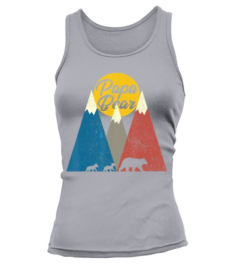 Mens Unique Papa Bear Two Cubs  Cute Twin Dad Fathers Day Gift T-Shirt Tank top Woman