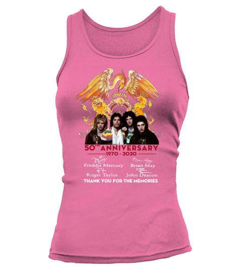 Queen 50th Anniversary 1970 2020 Signature Thank You For The Memories shirt Tank top Woman