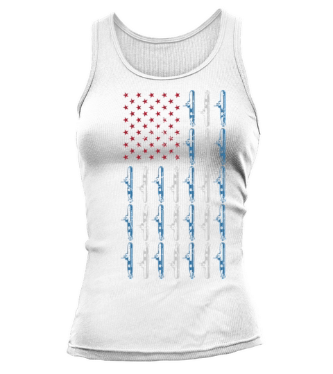 Submarine American Flag 4th of July Navy USA Tank top Woman