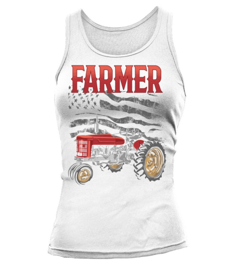 Vintage Farmer USA Flag Farm Barn Tractor Rancher Tank top Woman