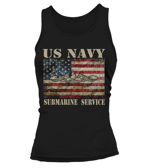 Vintage Us Navy Submarine Service American Flag shirt Tank top Woman