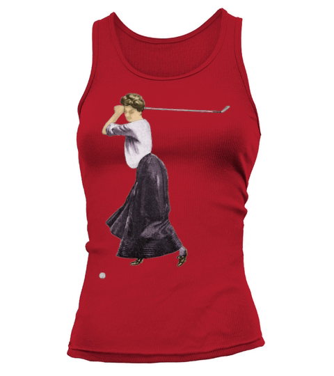 Vintage Woman Golfer with Golf Club and Ball Tank top Woman