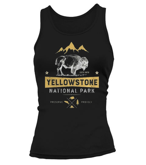 Yellowstone National Park Bison Buffalo T-shirt - Vintage Tank top Woman