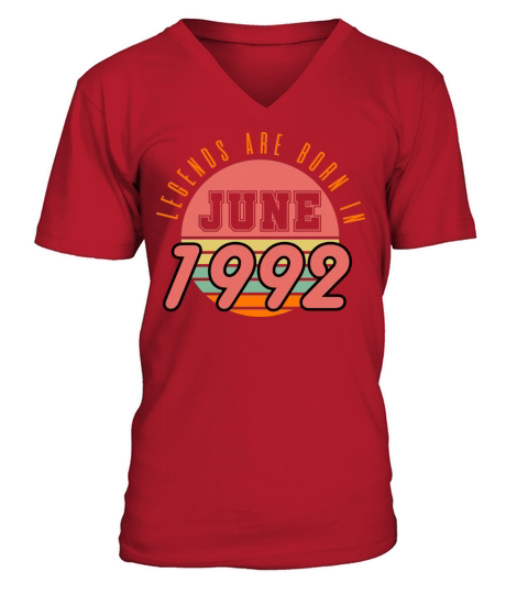 1992 vintage born in June gift V-Neck T-shirt