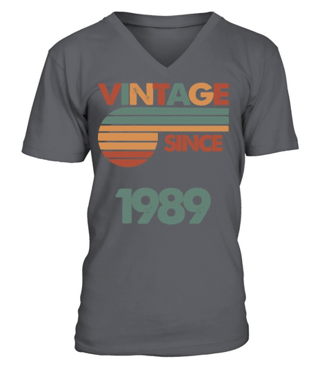 33th Vintage Birthday 1989 V-Neck T-shirt