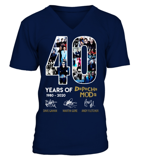 40 years of Depeche Mode signatures shirt V-Neck T-shirt